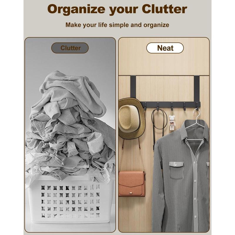 CliffHook – Over-the-Door Organizer Rack with 6 Heavy-Duty Hooks