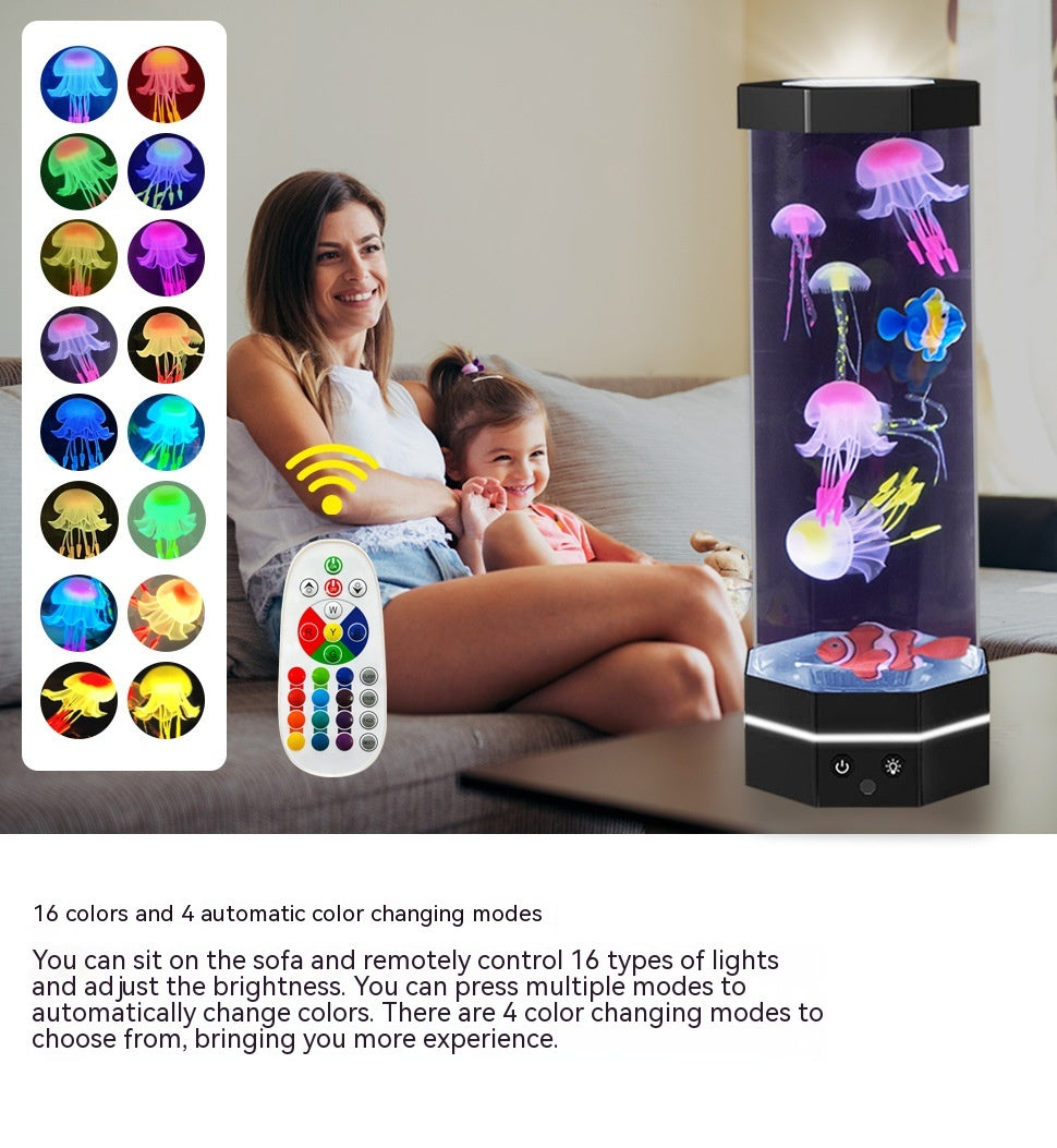 Ocean Drift Jellyfish Lamp – 17-Color LED Light with Remote & Water Ripple Projection