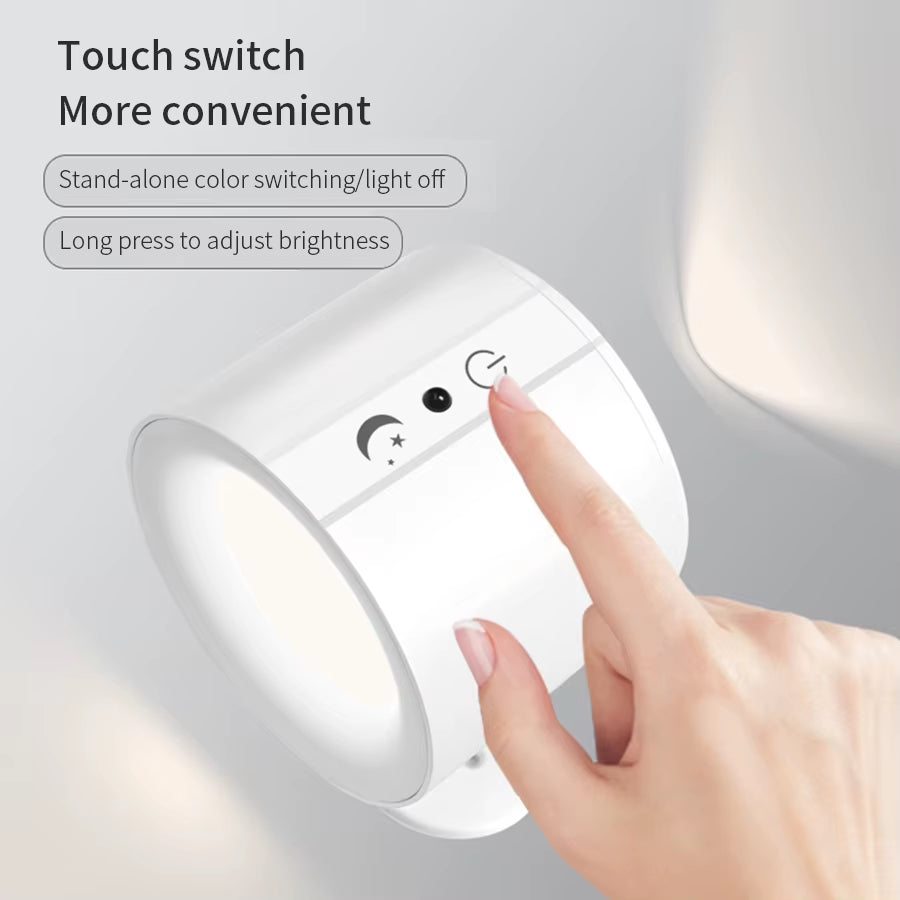 LumaFlex Dual LED Wall Scone – 360° Touch + Remote Control Rechargeable Light