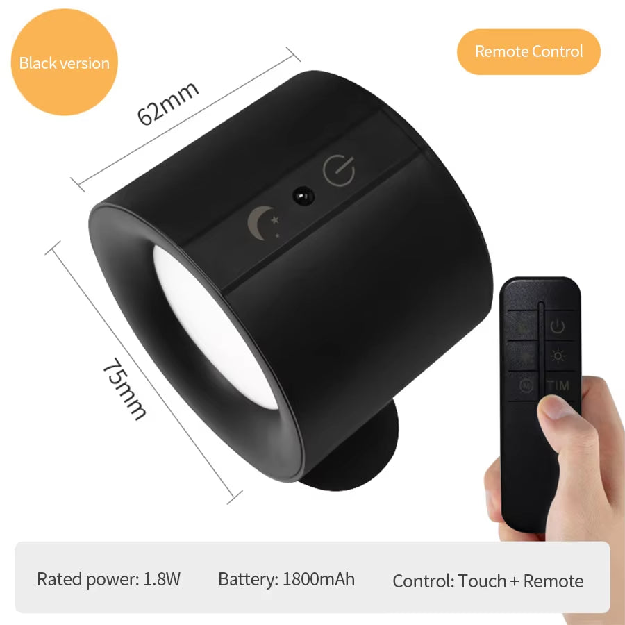 LumaFlex Dual LED Wall Scone – 360° Touch + Remote Control Rechargeable Light