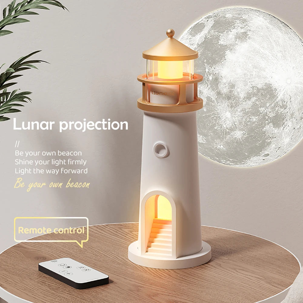 🌙 Lighthouse Moon Projection Lamp: 3-in-1 Magic for Your Space