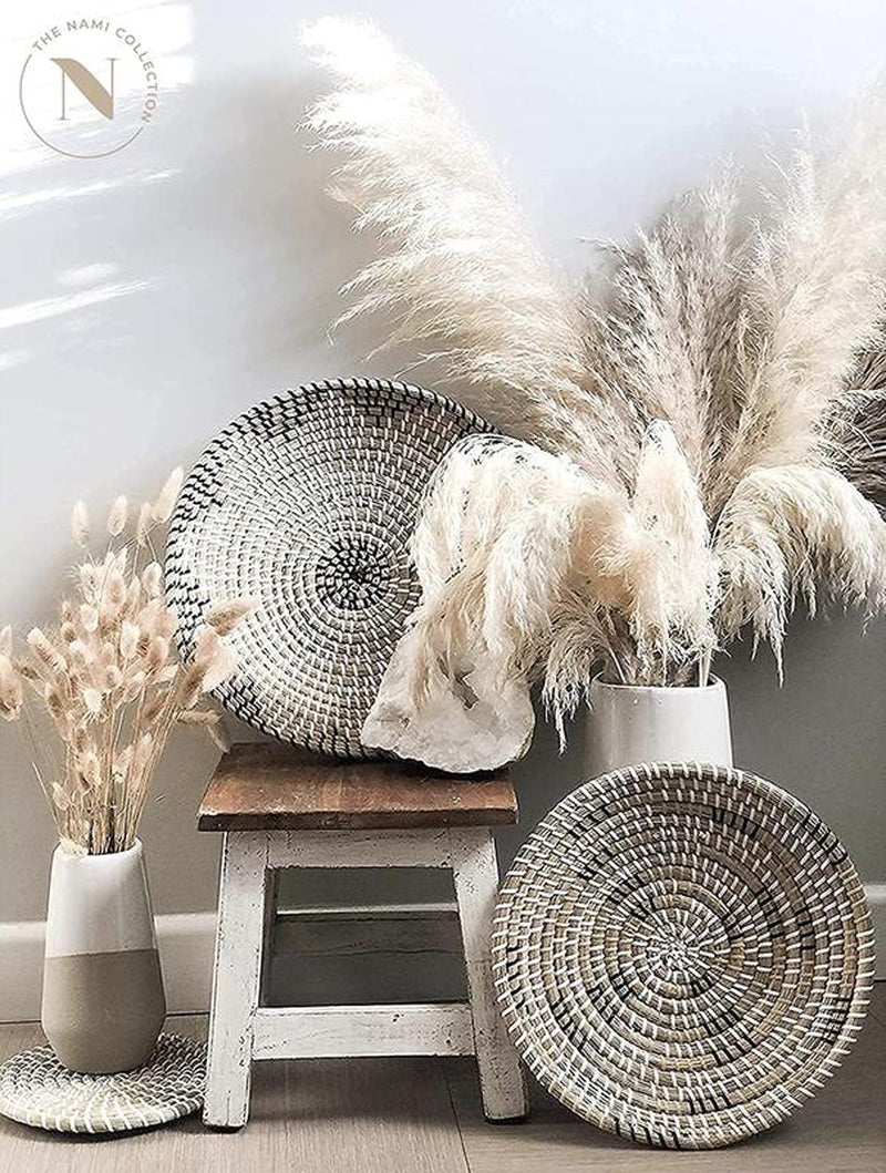 Nami Boho Wall Basket Set – Handwoven Seagrass & Rattan Wall Art