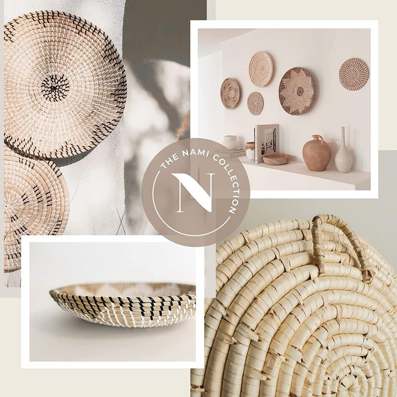 Nami Boho Wall Basket Set – Handwoven Seagrass & Rattan Wall Art