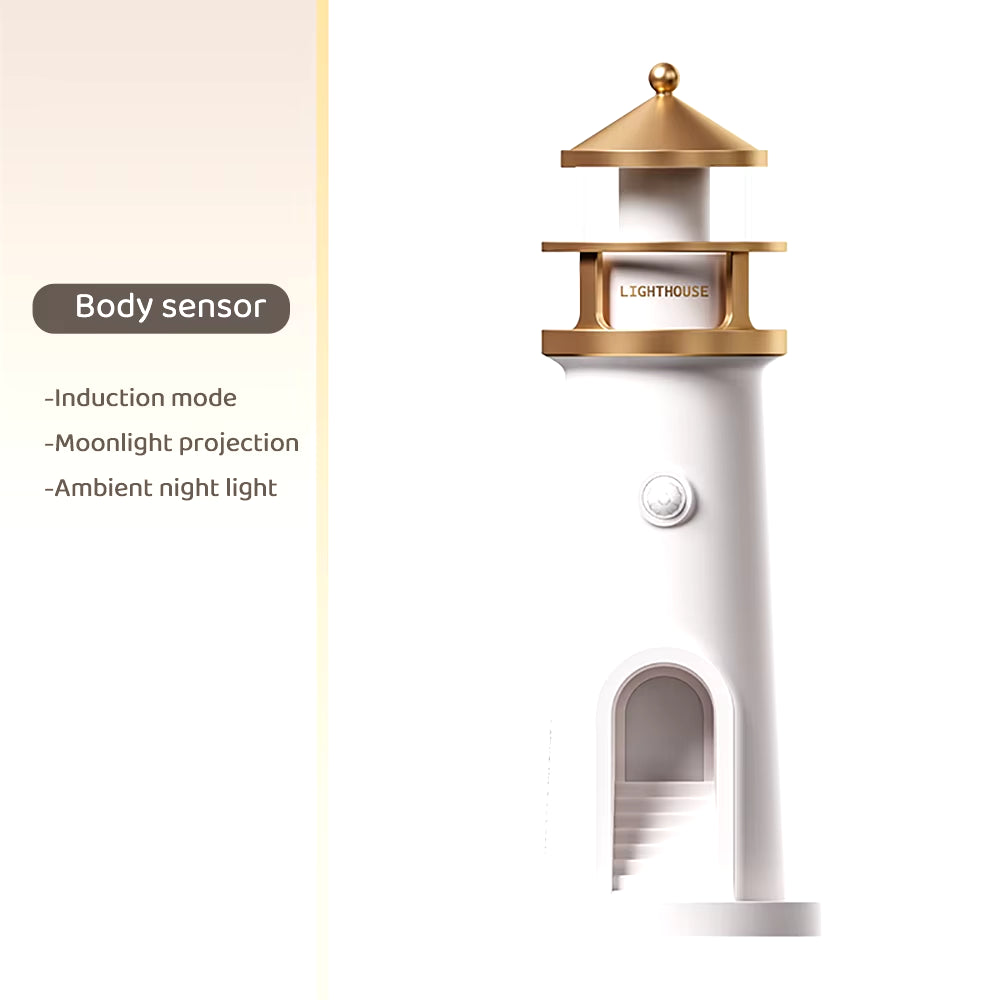 🌙 Lighthouse Moon Projection Lamp: 3-in-1 Magic for Your Space