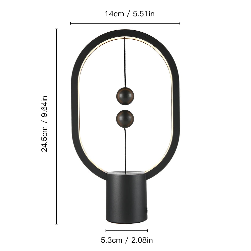 Mini Balance LED Table Lamp - USB Bedside Night Light with Magnetic Switch & Warm Glow