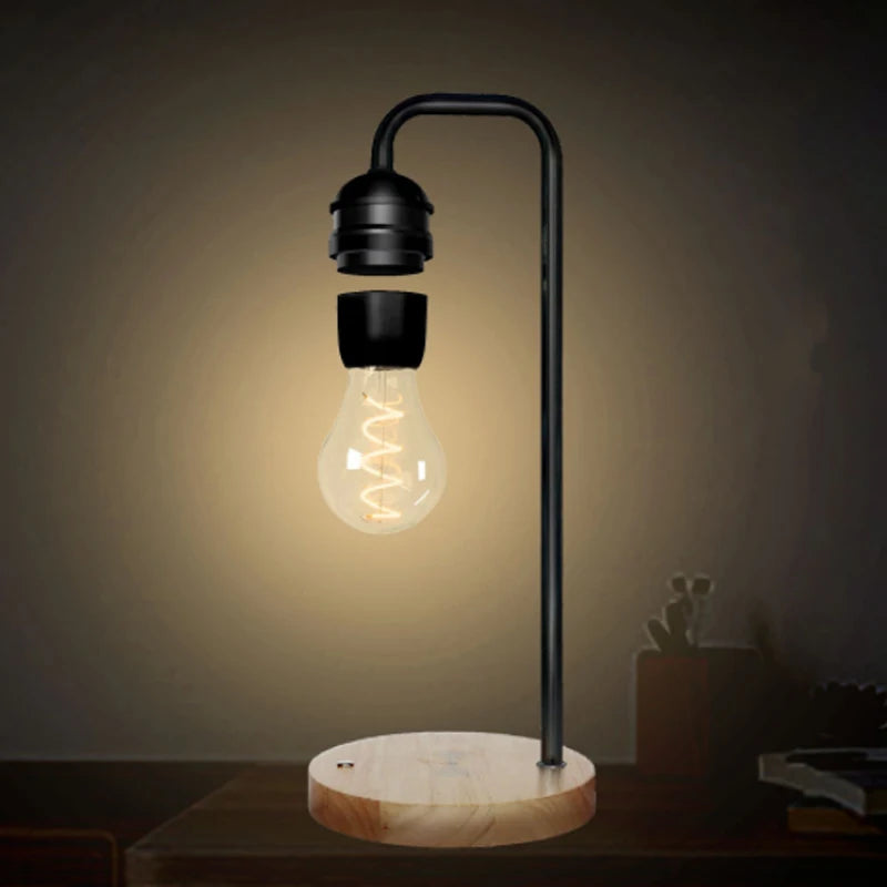 Levitating LED Bulb Desk Lamp – Magnetic Floating Light with Wireless Charging & Touch Control