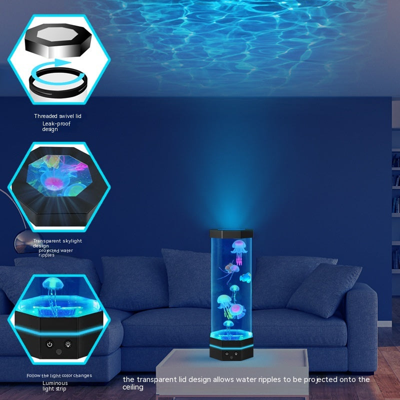 Ocean Drift Jellyfish Lamp – 17-Color LED Light with Remote & Water Ripple Projection