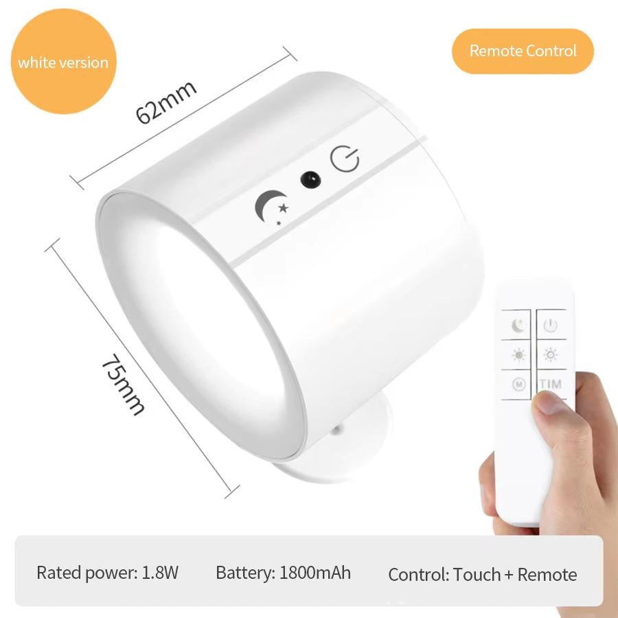 LumaFlex Dual LED Wall Scone – 360° Touch + Remote Control Rechargeable Light