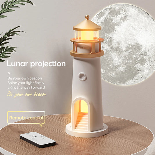 🌙 Lighthouse Moon Projection Lamp: 3-in-1 Magic for Your Space