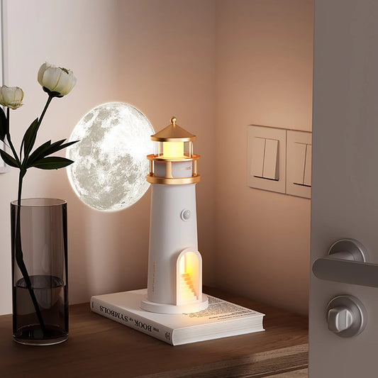 🌙 Lighthouse Moon Projection Lamp: 3-in-1 Magic for Your Space