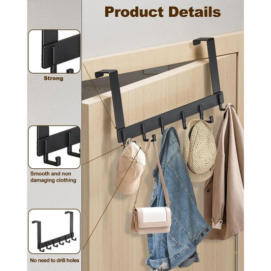 CliffHook – Over-the-Door Organizer Rack with 6 Heavy-Duty Hooks