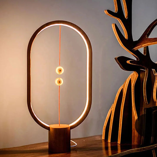 Mini Balance LED Table Lamp - USB Bedside Night Light with Magnetic Switch & Warm Glow