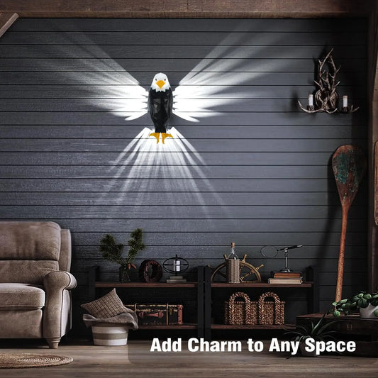 Majestic Bald Eagle Wall Light - Battery-Powered Decorative Lamp for Hallways, Bedrooms & Living Rooms