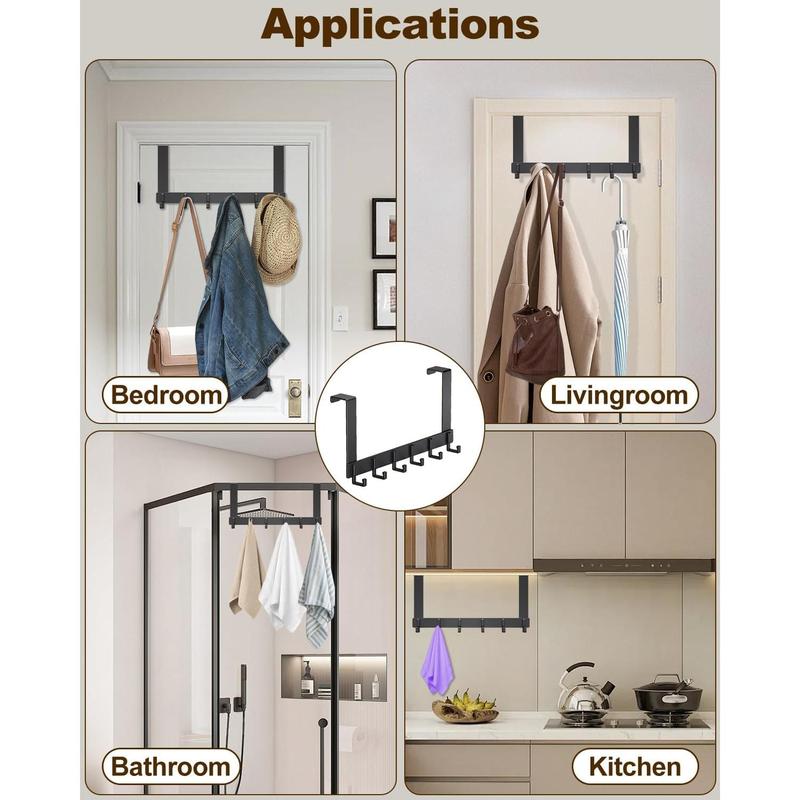 CliffHook – Over-the-Door Organizer Rack with 6 Heavy-Duty Hooks