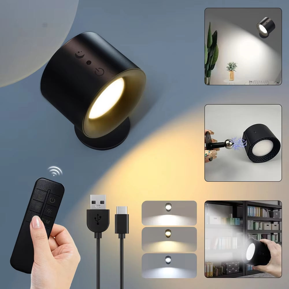 LumaFlex Dual LED Wall Scone – 360° Touch + Remote Control Rechargeable Light